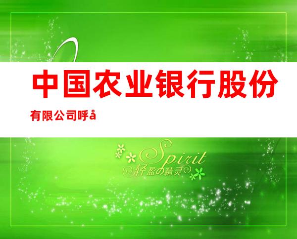 中国农业银行股份有限公司呼和浩特新华桥支行